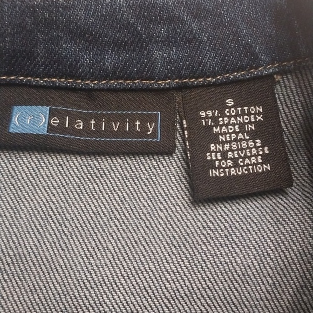 Relativity Women's Denim Vest Size Small Medium Blue Wash Y2K Western Indie 90's - Picture 2 of 12